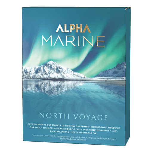 Набор North Voyage ALPHA MARINE (косметичка: шампунь 60 мл + антиперспирант для тела + сывор