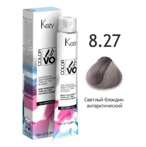 8.27 Kezy Color Vivo Полуперманентная безаммиачная крем-краска для волос “тон в тон”,  100 мл